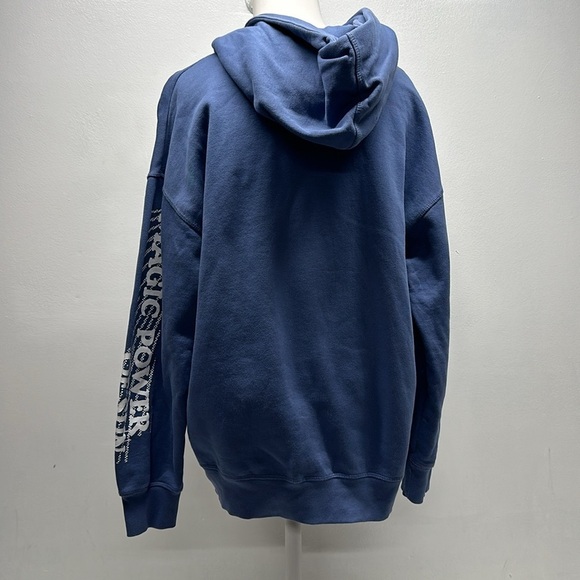 Ganni Isoli Mega Flower Floral Oversized Hoodie Hooded Sweatshirt Blue S / M - Picture 6 of 12